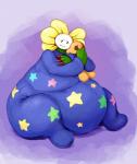 belly big_belly claws clothed clothing flower huge_belly hyper hyper_belly male not_furry obese obese_male overweight overweight_male plant red_claws simple_background solo thick_thighs toy featherhead undertale undertale_(series) flowey_the_flower elemental_creature flora_fauna flower_creature 2018 digital_media_(artwork) hi_res