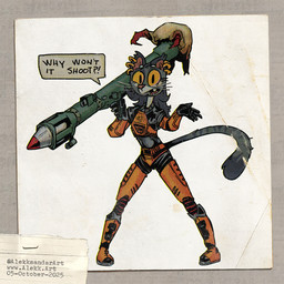 amber_eyes anthro armor clothed clothing dialogue ear_piercing ear_ring ear_tuft female fully_clothed gloves handwear hev_suit lambda_symbol orange_clothing orange_suit piercing ranged_weapon ring_piercing rocket rocket_launcher simple_background solo speech_bubble suit tail teeth text tuft weapon whiskers alekksandar conditional_dnp half-life microsoft the_elder_scrolls valve felina'ma felid headcrab khajiit mammal 1:1 english_text hi_res