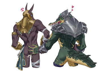 annoyed anthro armor bodily_fluids butt butt_grab clothed clothing cum cum_in_ass cum_inside duo genital_fluids genitals hand_on_butt heart_symbol looking_at_another male muscular muscular_anthro muscular_male nude partially_clothed skui1007 league_of_legends riot_games tencent nasus_(lol) renekton anubian_jackal canid canine canis crocodile crocodilian jackal mammal reptile scalie hi_res brother_(lore) brothers_(lore) incest_(lore) sibling_(lore)
