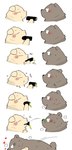 ambiguous_gender anthro biped blush duo eating ehomaki eyes_closed food heart_symbol kemono makizushi simple_background sushi text white_background gayousi7 bear domestic_pig mammal suid suine sus_(pig) 2023 comic hi_res japanese_text