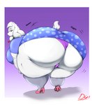 anthro big_breasts big_butt breasts butt butt_expansion clothing expansion female fur hair huge_butt hyper hyper_butt morbidly_obese obese overweight panties solo thick_thighs underwear white_body white_fur white_hair thelunarmoon undertale undertale_(series) toriel boss_monster_(undertale) bovid caprine mammal absurd_res hi_res