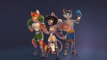 anthro athletic athletic_anthro athletic_female athletic_male athletic_wear black_boots black_clothing black_eyebrows black_footwear black_hair blue_background blue_bottomwear blue_boxing_gloves blue_clothing blue_eyes blue_footwear blue_gym_shorts blue_handwear blue_shoes blue_shorts bob_cut bodily_fluids boots bottomwear boxing_gloves bra breasts brown_body brown_fur canon_couple clothed clothed_anthro clothed_female clothed_male clothing countershading eyebrows female female_anthro fluffy fluffy_tail footwear fur gradient_background green_bottomwear green_boxing_gloves green_clothing green_gym_shorts green_handwear green_shorts grey_body grey_fur group gym_bottomwear gym_shorts hair handwear male male_anthro markings monotone_body monotone_fur orange_body orange_eyebrows orange_fur pink_inner_ear red_boxing_gloves red_clothing red_handwear shoes shorts simple_background small_breasts smile socks sports_bra striped_arms striped_body striped_fur striped_legs striped_markings striped_tail stripes sweat tail tail_markings topless topless_anthro topless_male trio underwear white_clothing white_footwear white_socks yellow_bottomwear yellow_bra yellow_clothing yellow_eyes yellow_gym_shorts yellow_shorts yellow_sports_bra yellow_underwear jaypinho lackadaisy calvin_mcmurray ivy_pepper rocky_rickaby domestic_cat felid feline felis mammal tabby_cat 2025 absurd_res colored digital_media_(artwork) full-length_portrait hi_res portrait