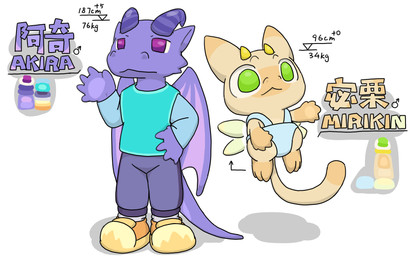 2_horns 3_toes 4_wings 5_fingers anthro blue_bottomwear blue_clothing blue_topwear bottomwear clothing curved_horn duo feet fingers floating floating_wings footwear green_eyes green_wings head_horn horn light_wings male multi_wing overalls palette pants plantigrade point_coloration purple_arms purple_body purple_bottomwear purple_clothing purple_ears purple_eyes purple_horn purple_legs purple_pants purple_tail purple_wings shirt shoes short_legs simple_background sleeves small_horn smooth_horn sneakers socks standing striped_horn stripes tail tank_top text thin_tail toes topwear unusual_anatomy unusual_wings white_background white_clothing white_footwear white_socks wings yellow_arms yellow_body yellow_clothing yellow_ears yellow_feet yellow_footwear yellow_horn yellow_shoes yellow_tail nomani_int32 mythology akira_(nomani_int32) mirikin_(nomani_int32) dragon mythological_creature mythological_scalie scalie 16:10 chinese_text hi_res widescreen