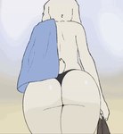 anthro big_butt black_clothing black_speedo black_swimwear blue_towel blurred_background bouncing_butt butt butt_jiggle clothed clothing fur glistening glistening_butt half_naked holding_object horn jiggling long_ears male rear_view short_tail simple_background solo speedo speedo_only swimwear tail thick_thighs topless towel towel_on_shoulder walking white_body white_fur neeno deltarune undertale_(series) ralsei bovid caprine goat mammal 2024 2d_animation animated colored digital_media_(artwork) frame_by_frame hi_res loop shaded short_playtime