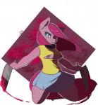 2014 anthro anthrofied arnachy blue_eyes breasts clothing dual_wield equine female friendship_is_magic fur hair hair_over_eye horse knife knives mammal my_little_pony nipples pink_fur pink_hair pinkamena_(mlp) pinkie_pie_(mlp) pony shirt skirt solo torn_clothing wardrobe_malfunction weapon
Rating: Questionable
Score: 16
User: ultragamer89
Date: April 13, 2014