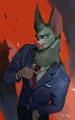5_fingers anthro biped bottomwear clothed clothed_anthro clothed_male clothing fingers front_view fully_clothed fully_clothed_anthro fully_clothed_male fur looking_at_viewer male solo standing teeth topwear juliathedragoncat dispatch sonar_(dispatch) bat mammal 2025 absurd_res digital_drawing_(artwork) digital_media_(artwork) hi_res