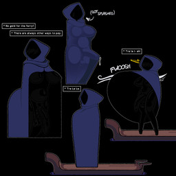 ambiguous_gender armless belly big_breasts big_penis black_background black_body black_penis blush boat bodily_fluids breasts cloak clothed clothing clothing_lift dialogue genital_fluids genitals glistening glistening_body gynomorph intersex nub_feet obscured_face onomatopoeia penis precum precum_through_clothing simple_background singing solo sound_effects standing surprised text vehicle wardrobe_malfunction watercraft wet wet_clothing wind x-ray_view xenopavilia undertale undertale_(series) river_person_(undertale) ambiguous_species humanoid 1:1 2023 digital_media_(artwork) english_text hi_res