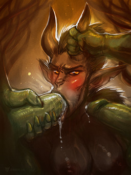 anthro areola balls blush bodily_fluids breasts brown_hair cum erection fellatio female forced genital_fluids genitals group hair horn looking_at_viewer male nipples nude open_mouth oral penile penis rape sex simple_background solo_focus tongue tongue_out neurodyne faun humanoid orc 2018 3:4 digital_media_(artwork)