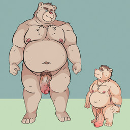 age_difference anthro belly big_penis digit_ring duo erection feet flaccid foreskin fur genitals humanoid_genitalia humanoid_penis jewelry larger_male long_penis looking_at_another male married muscular navel nipples nude older_male overweight overweight_anthro overweight_male penis pubes ring ring_(jewelry) short short_legs size_difference slightly_chubby smaller_male smile standing tall tan_body tan_fur unretracted_foreskin vein wedding_ring cosmic51moon daniel_(cosmic51moon) bear mammal hi_res father_(lore) father_and_child_(lore) father_and_son_(lore) incest_(lore) parent_(lore) parent_and_child_(lore) parent_and_son_(lore) son_(lore)