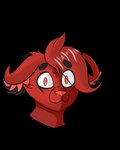 :3 anthro black_markings ear_tuft looking_at_viewer markings red_body red_eyes red_nose simple_background solo transparent_background tuft brisky~ crimson_(character) crux 2020 4:5 alpha_channel hi_res