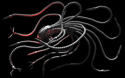 ambiguous_gender black_background cable claws feral floating glowing glowing_eyes grey_body machine metallic_body multi_tentacle not_furry pincers red_eyes red_glow science_fiction segmented simple_background solo tentacles deino_(artist) the_matrix robot robot_feral sentinel_(the_matrix) 16:10 2009 3d_(artwork) autodesk_3ds_max_(artwork) dark_theme digital_media_(artwork) full-length_portrait hi_res portrait widescreen