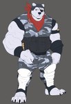 anthro armor belly clothed clothing fur headgear looking_at_viewer male musclegut muscular overweight overweight_male simple_background slightly_chubby slightly_chubby_male solo white_body white_fur mafekoba epic_games fortnite polar_patroller bear mammal polar_bear ursine digital_media_(artwork) hi_res