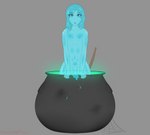 blue_body blue_eyes blue_hair cauldron femboy genitals hair holidays male not_furry penis solo tongue tongue_out translucent translucent_body kawaiiredpandas halloween goopy_(kawaiiredpandas) goo_creature goo_humanoid humanoid absurd_res hi_res