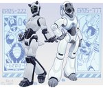 anthro anthrofied anus breasts duo featureless_face female flat_chested genitals hand_on_hip machine pussy standing text white_body conditional_dnp loupgarou sony_corporation aibo_(sony) canid canine canis domestic_dog mammal robot