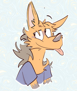 anthro blue_clothing blue_shirt blue_topwear clothed clothed_anthro clothed_male clothing fully_clothed fully_clothed_anthro fully_clothed_male fur hair looking_aside looking_back male messy_hair shirt solo tongue tongue_out topwear yellow_body yellow_fur dudenahuel nahuel_(dudenahuel) canid canine mammal maned_wolf 2023 colored_sketch hi_res sketch