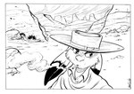 anthro cigarette clothing cowboy_hat desert hat headgear headwear male poncho smoking solo jamil_gonzalez the_tale_of_jasper_gold jasper_gold_(character) lagomorph leporid mammal rabbit monochrome