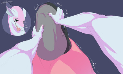 big_penis cock_vore feral genitals grabbing_head grey_background huge_penis hyper hyper_genitalia hyper_penis male penile penis simple_background vore jackolen selicia_(chomanderjake) tai_(aromisuola) 5:3 hi_res