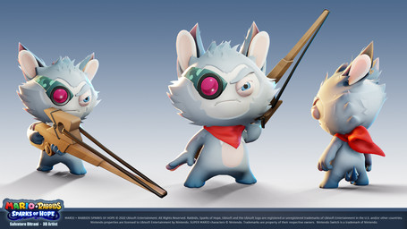 3_toes 4_fingers anthro blue_background blue_eyes bottomless bottomless_anthro bottomless_male cheek_tuft closed_frown clothed clothing copyright_symbol eyebrows facial_tuft featureless_crotch feet fingers fluffy fluffy_tail frown frowning_at_viewer fur furrowed_brow furrowed_eyebrows gradient_background grey_body grey_eyebrows grey_fur grey_tail gun holding_sniper_rifle kerchief light long_ears looking_at_viewer male mouth_closed narrowed_eyes neckerchief neckwear noseless ranged_weapon red_kerchief red_neckerchief rifle shirtless_anthro shirtless_male simple_background sniper_rifle solo squint standing symbol tail tan_eyelids tan_inner_ear text thick_eyebrows toes tuft visor weapon white_body white_fur year salvatore_ditrani mario_plus_rabbids_sparks_of_hope nintendo raving_rabbids rayman_(series) ubisoft lone_wolf_(mario_plus_rabbids) canid canine canis hybrid lagomorph mammal rabbid wolf 16:9 2022 3d_(artwork) artist_name autodesk_maya_(artwork) colored digital_media_(artwork) english_description english_text hi_res lighting official_art shaded widescreen