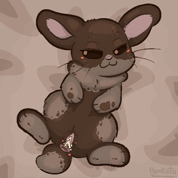 :3 anus bodily_fluids brown_body brown_fur cum cum_drip cum_in_vagina cum_inside dripping female feral fur genital_fluids genitals heart_symbol looking_at_viewer lying on_back smile smirk solo tail vulva whiskers pankatares lagomorph leporid mammal rabbit 1:1 digital_media_(artwork) low_res pixel_(artwork)