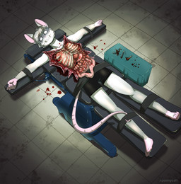 ambiguous_gender boxers_(clothing) boxers_only broken_bone clenched_teeth clothed clothing exposed_organs fist gore guts heart_(organ) intestines male medical_instrument organs restrained_arms restraints rib_cage scalpel scar scared scientific_instrument scissors self-harm_scars solo surgical_instrument surgical_operation tail teeth tools topless underwear underwear_only spoonycatt hadley_aspens american_opossum hybrid mammal marsupial mouse murid murine rodent absurd_res hi_res huge_filesize nonbinary_(lore)