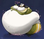 anthro belly big_belly big_breasts blush bottle bottomwear breasts cleavage clothed clothing container female holding_bottle holding_breast holding_container holding_object huge_belly hyper hyper_belly jewelry love_potion magic morbidly_obese morbidly_obese_anthro morbidly_obese_female navel necklace obese obese_anthro obese_female one_eye_closed overweight overweight_anthro overweight_female pants shirt solo topwear dino.d.dice gillpanda_(character) bear giant_panda mammal 2019