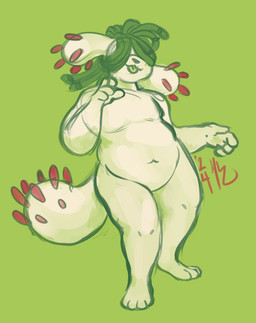 anthro dreadlocks hair hidden_eyes male nude overweight overweight_male plantigrade ponytail slightly_chubby solo tail tail_nubs thick_tail keizorel shiroh_(keizorel) aquatic aquatic_gastropod gastropod jorunna_parva mollusk nudibranch sea_slug slug hi_res