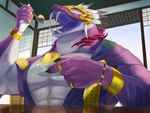 5_fingers abs anthro claws dessert eating eating_food fangs fingers food humanoid_hands male muscular muscular_anthro muscular_male open_mouth pudding ring solo teeth 581rsiy lifewonders tokyo_afterschool_summoners yig_(tas) reptile scalie snake 2025 4:3 colored digital_media_(artwork) hi_res