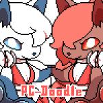 1:1 2019 alolan_form alolan_vulpix animated anthro anthrofied blue_eyes bow_(feature) canid canine clothing digital_media_(artwork) duo female generation_1_pokemon generation_7_pokemon hair looking_at_viewer loop low_res mammal mint_(pc-doodle) nintendo pc-doodle pepper_(pc-doodle) pixel_(artwork) pixel_animation pokemon pokemon_(species) pokemorph red_eyes regional_form_(pokemon) short_playtime vulpix