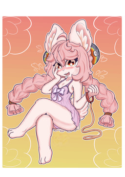 adolescent anthro biped blush border braided_hair clothed clothing female fur hair long_hair pink_hair red_eyes simple_background smile solo white_border young young_anthro young_female cristalyzed mihoyo zenless_zone_zero zhao_(zenless_zone_zero) lagomorph leporid mammal rabbit thiren absurd_res digital_media_(artwork) hi_res adult_(lore)