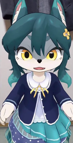 5_fingers accessory anthro augmented_reality bangs big_eyes big_pupils black_nose black_pawpads blinking button_(fastener) claws clothed clothed_anthro clothed_female clothing dilated_pupils dress eyebrows eyelashes fangs female female_anthro finger_claws fingers flower flower_in_hair fully_clothed fully_clothed_anthro fully_clothed_female glistening glistening_eyes grey_body hair hair_accessory handpaw inner_ear_fluff kemono looking_at_viewer multicolored_body multicolored_clothing multicolored_dress multicolored_topwear open_mouth pawpads paws pink_inner_ear pink_tongue plant pupils real sniffing solo standing surprised teal_ears teal_eyebrows teeth tongue topwear tuft two_tone_body white_body white_inner_ear_fluff white_sclera yellow_eyes yellow_flower young young_anthro young_female medlichan suzuna-chan_(medlichan) domestic_cat felid feline felis mammal 2020 3d_(artwork) 3d_animation animated digital_media_(artwork) hi_res japanese_description no_sound photography_(artwork) short_playtime video