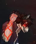 anthro clothed clothing fur glowing glowing_eyes hair male red_eyes solo bishkah291ax48 canid canine demon hybrid mammal digital_media_(artwork) shaded