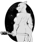 anthro big_butt biped blood blood_on_club blood_on_melee_weapon blood_on_weapon bodily_fluids breasts butt chin_tuft club_(weapon) cosmic_background curvy_figure dark_sclera extended_arm facial_tuft featureless_breasts female fur fur_tuft geometric_background holding_club holding_melee_weapon holding_object holding_weapon looking_at_viewer looking_back looking_back_at_viewer melee_weapon mouth_closed muscular muscular_anthro muscular_female nude nude_anthro nude_female outline rear_view serious side_boob simple_background snout solo space standing star starry_background straight_legs tailless thick_thighs tuft weapon white_outline dbaru image_comics invincible_(image_comics) thokk's_daughter alien felid lion mammal pantherine 2022 digital_drawing_(artwork) digital_media_(artwork) hi_res monochrome