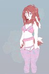 anthro blue_eyes bra brown_body brown_fur brown_hair clothed clothing female floral_print fur garter_belt garter_straps genitals hair legwear lingerie looking_at_viewer navel panties panties_down partially_clothed pink_pussy pussy solo standing stockings underwear underwear_down white_body white_fur tsmkyrus lagomorph leporid mammal rabbit digital_media_(artwork) hi_res portrait three-quarter_portrait