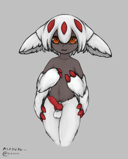 4_arms animal_genitalia animal_penis balls canine_genitalia canine_penis erection genitals knot looking_at_viewer male multi_arm multi_limb nude penis solo young young_humanoid young_male aiasuru made_in_abyss faputa arthropod humanoid insect lepidopteran moth narehate 2021