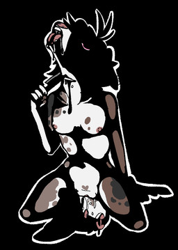 ambiguous_gender anthro blood bodily_fluids death drooling duo female gore gore_focus knife knife_play necrophilia saliva severed_body_part severed_head silhouette suicide young young_anthro young_female y0urd3sir3 charolette_mutt canid canine canis domestic_dog mammal