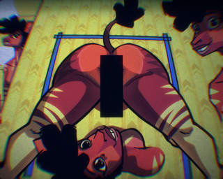 afro ambiguous_anthro ambiguous_gender anthro anus biped butt butt_markings censor_bar censored_genitalia clone creepy_face creepy_smile fur glory_wall group leg_markings looking_at_viewer low-angle_view markings nude nude_ambiguous nude_anthro red_body smile smiling_at_viewer striped_body striped_fur stripes tail teeth through_wall trio areye_(artist) the_backrooms lo-lo_(areye) giraffid mammal okapi 2026 censored gynomorph_(lore) nonbinary_(lore) trans_(lore)