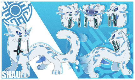animal_genitalia animal_penis balls blue_eyes blue_penis blush erection feline_genitalia feline_penis feral genitals half-closed_eyes looking_at_viewer male markings narrowed_eyes open_mouth penile_spines penis sheath side_view snow solo sword_fangs text white_body andyocelot nintendo pokemon shau_(andyocelot) chien-pao generation_9_pokemon legendary_pokemon pokemon_(species) 2024 absurd_res character_name hi_res model_sheet
