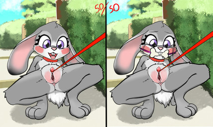 anthro anus ball_gag blush bodily_fluids body_blush clitoral clitoris clitoris_leash female gag genital_fluids genital_leash genital_torture genitals leash leash_pull loli solo vaginal_fluids vulva vulva_blush walkies young young_anthro young_female stardustpony disney zootopia judy_hopps lagomorph leporid mammal rabbit absurd_res hi_res