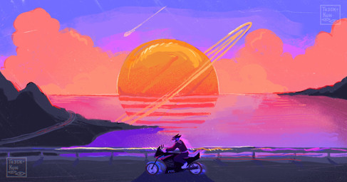 ambiguous_gender anthro black_body black_clothing black_fur black_jacket black_topwear clothed clothing cloud day driving fur fur_markings grey_body grey_fur grey_tail jacket markings motorcycle multicolored_body multicolored_fur outside paws sky solo sunset tail tail_markings topwear two_tone_body two_tone_fur two_tone_tail vehicle white_body white_fur white_tail nowheremotel canid canine mammal 2022 hi_res