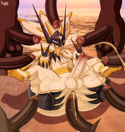 ahegao anus balls beach bestiality big_balls big_butt big_penis black_penis bodily_fluids brown_balls brown_body brown_penis brown_skin butt dark_body dark_skin darkened_balls darkened_genitalia darkened_penis dusk erection extra_arms feet feral foreskin gangbang genital_fluids genitals glans golden_shower group group_sex human_on_feral humanoid_genitalia humanoid_penis imminent_sex interspecies legs_up looking_pleasured lying male male/male mane nude nude_human nude_male peeing peeing_on_another peeing_on_butt peeing_on_penis peeing_on_tongue penis pink_glans pokephilia sand sex soles spread_butt spread_wings spreading surrounded_by_penises tan_glans toes tongue tongue_out urine urine_on_butt urine_on_penis urine_on_tongue watersports white_balls white_body white_penis wings yellow_eyes yellow_tongue kiffy_(artist) nintendo pokemon dusk_mane_necrozma felid generation_7_pokemon human legendary_pokemon mammal pokemon_(species) 2026 absurd_res hi_res