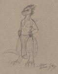 anthro biped bottomwear claws clothing feathers horn loincloth male solo standing xeirla microsoft the_elder_scrolls shows-his-scales argonian scalie absurd_res hi_res