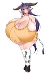 belly big_belly big_breasts blush breasts cleavage clothed clothing female huge_breasts hyper hyper_breasts legwear looking_at_viewer pregnant solo thick_thighs thigh_highs wide_hips bayoshii animal_humanoid bovid bovid_humanoid bovine bovine_humanoid cattle_humanoid humanoid mammal mammal_humanoid absurd_res hi_res