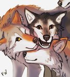 fur grey_body grey_fur group open_mouth simple_background smile teeth tongue trio white_background flashw canid canine canis mammal wolf 2023 digital_drawing_(artwork) digital_media_(artwork)