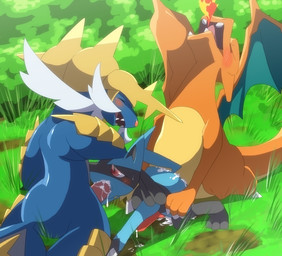 3_toes all_fours anal anal_penetration anthro bald barefoot biozs black_eyes black_fur black_skin blue_fur blue_skin blush butt canine charizard chubby claws cum cum_in_ass cum_in_mouth cum_inside cum_on_butt cum_on_face cum_on_penis dragon erection eyes_closed fellatio feral fire from_behind fur gay grass group group_sex horn interspecies knot lizard lucario male mammal nintendo nude open_mouth oral oral_sex orange_skin outside penetration penis pink_nose pink_penis pink_skin plant pointy_ears pokémon precum red_eyes red_penis red_skin reptile samurott scalie sex shadow sharp_teeth shiny size_difference spikes spitroast sucking sweat teeth threesome toe_claws tongue video_games white_eyes white_fur wings yellow_skin バイオ前線
Rating: Explicit
Score: 29
User: forkU
Date: September 01, 2013