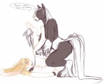 ass_up breasts collar crouching dialog duo english_text equine female horse lagomorph lapine leash lying male mammal motiif on_back piercing rabbit sex straight text uncomfortable
Rating: Explicit
Score: 17
User: Spoiled
Date: February 26, 2014