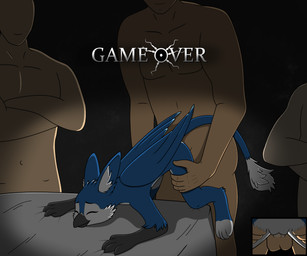 anthro anthro_penetrated ass_up balls_deep beak beak_closed bedroom bedroom_sex belly big_ears blue_body blue_feathers crossed_arms cutaway dark_room dim_lighting dominant dominant_human dominant_male eyebrows faceless_character faceless_human faceless_male feathers feeling_up female female_anthro female_on_human female_penetrated folded_wings from_behind_position game_over gameplay_mechanics group group_sex happy happy_sex held_by_legs human_on_anthro human_penetrating human_penetrating_anthro human_penetrating_female impregnation interspecies interspecies_impregnation interspecies_romance larger_human larger_male looking_pleasured male male/female male_dominating_female male_human mouth_closed nude nude_female nude_male obscured_penetration offscreen_human offscreen_male outnumbered ovum paws penetration penile penile_penetration penis_in_vagina princess raised_eyebrows royalty rubbing_leg rubbing_thigh sex size_difference smaller_anthro smaller_female smaller_penetrated smile smiling_at_another sperm_cell spread_legs spreading submissive submissive_female submitting surrendering surrounded surrounded_by_males tail tail_tuft taking_turns talon_hands tuft vaginal vaginal_penetration waiting_for_turn waiting_in_line white_belly wings wrattales2022 mythology rinna_(wrattales2022) avian gryphon human mammal mythological_avian mythological_creature 6:5 hi_res