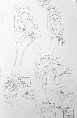 annoyed anthro blood bodily_fluids bra_and_panties clothing confusion cutting flustered gore jester overalls rag_doll_(toy) scar self-harm self-harm_scars solo sweat curious_coyote glitch_productions the_amazing_digital_circus jax_(tadc) pomni_(tadc) ragatha_(tadc) humanoid lagomorph leporid mammal rabbit absurd_res hi_res monochrome