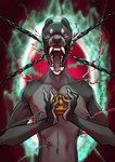 anthro blood bodily_fluids chain claws euplerid fossa fur gore hellraiser hi_res hooks kevintheradioguy lament_configuration looking_pleasured male mammal piercing portal solo teeth