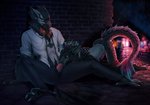 absurd_res alley anthro avian avian_feet clothed clothing damian_(thorin) duo hi_res kai_(thorin) lizard male male/male miramint oral partially_clothed public raining reptile scalie shirt topwear unbuttoned_shirt unzipped zipper