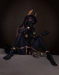 anthro black_body black_fur black_hair black_skin breasts female fur hair looking_at_viewer nipples flapcats asira_(ashnar) canid canine canis jackal mammal 2020 3d_(artwork) absurd_res digital_media_(artwork) hi_res